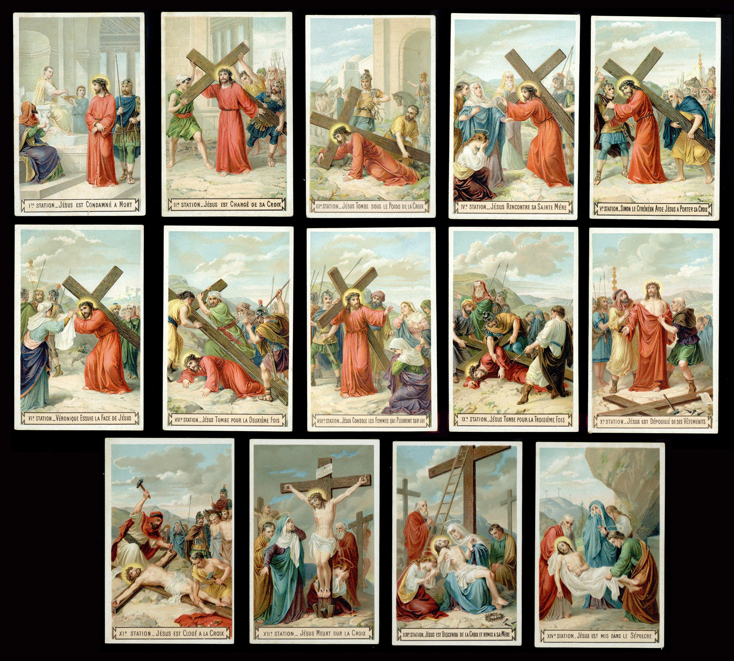 Santini Cromo Holy Cards Via Crucis 14 Stazioni Completa Ebay 