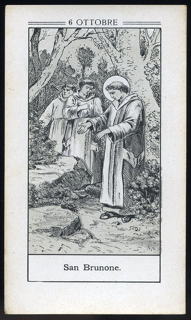 antico santino litografico- holy card S.BRUNO O BRUNONE | eBay