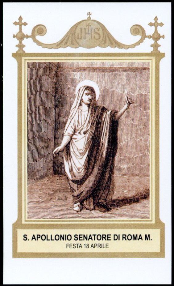 santino-holy card"S.APOLLONIO SENATORE DI ROMA M. | eBay